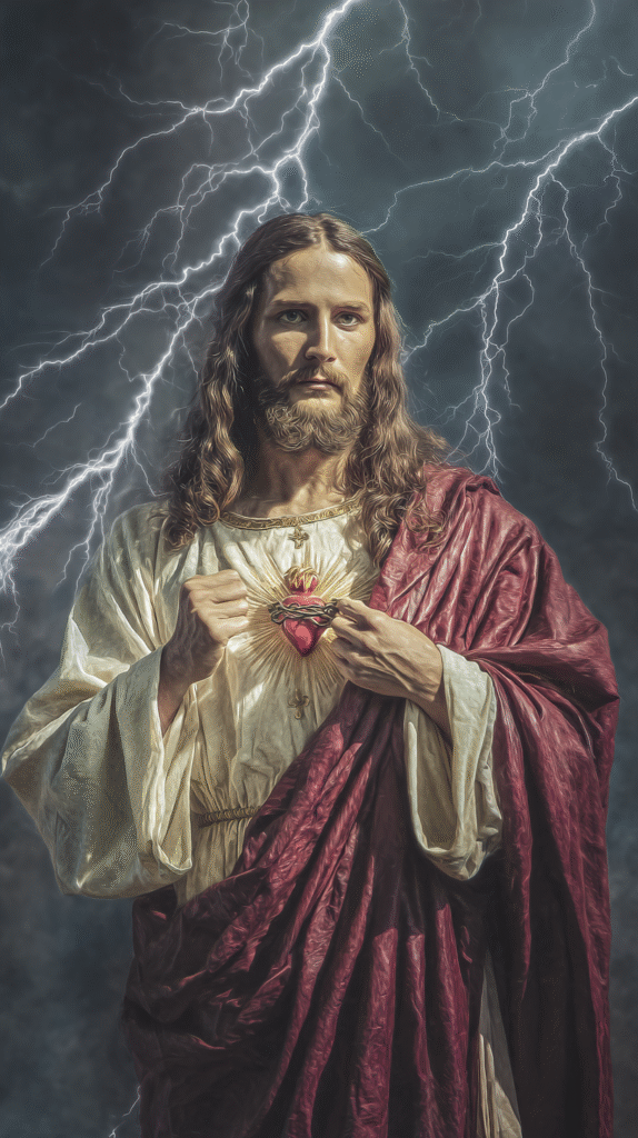 high contrast color realism photo gnostic Jesus with heart . 32dbc6df 2bc5 4d70 b885 df7089c55dc8 2