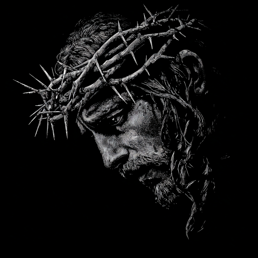 image of jesus with a crown of thorns on a black background o 8a4d8529 1a86 44fc ae13 7626bce27050 1