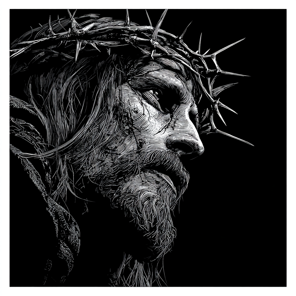 image of jesus with a crown of thorns on a black background o 8a4d8529 1a86 44fc ae13 7626bce27050 3