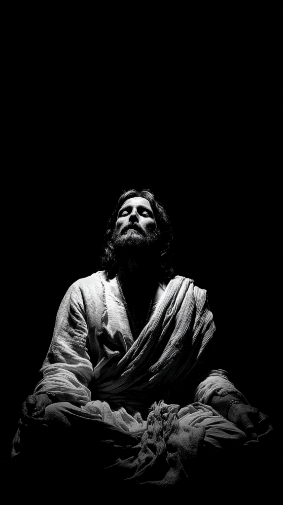 jesus Christ meditating BNW photography realistic photography 72ded459 283a 489d 9a1a 2403f13eed80 0