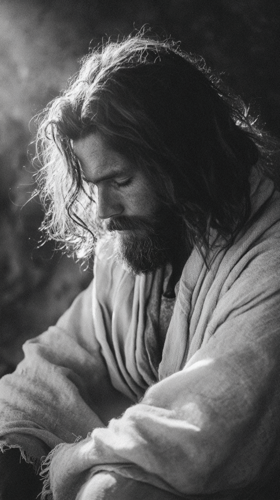jesus Christ meditating BNW photography realistic photography 72ded459 283a 489d 9a1a 2403f13eed80 3
