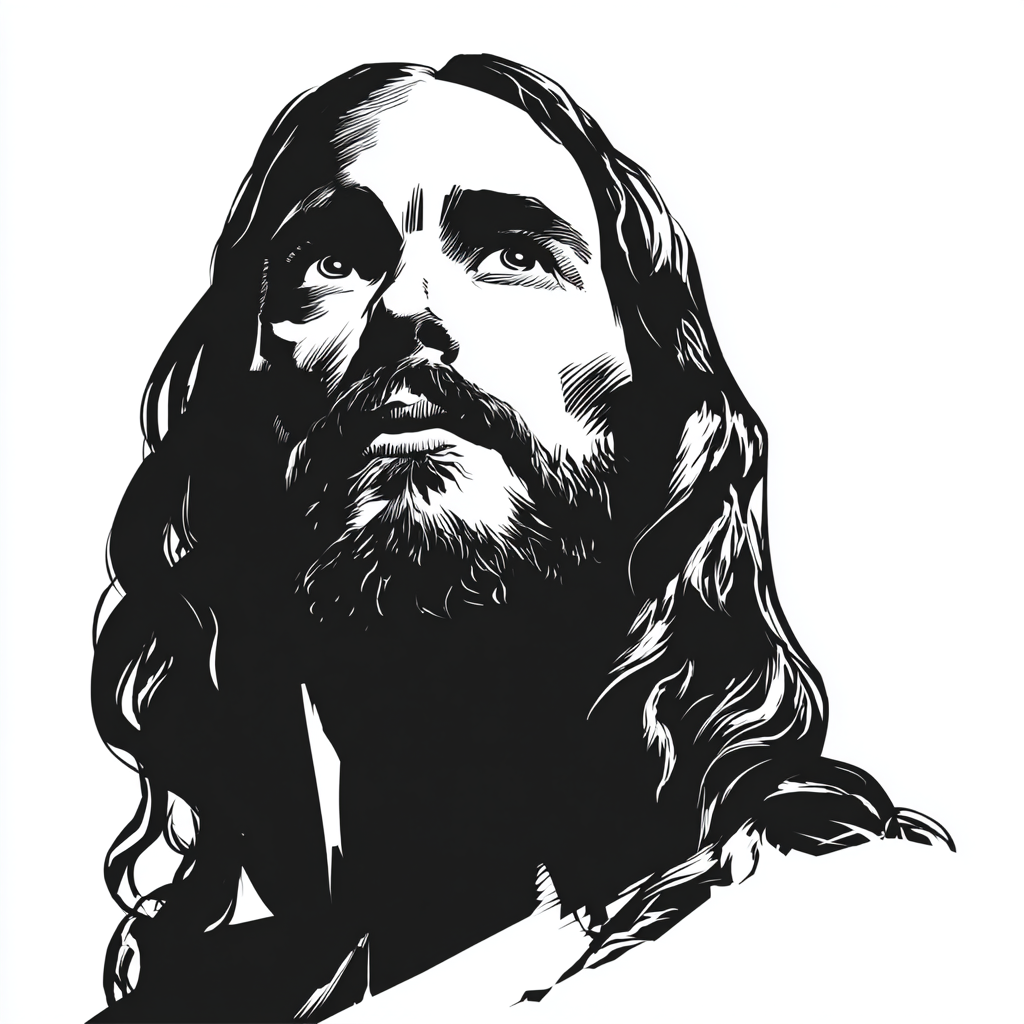 jesus black on white flat vector v 7 fe5f8968 0390 4a91 afc2 38c217944416 0