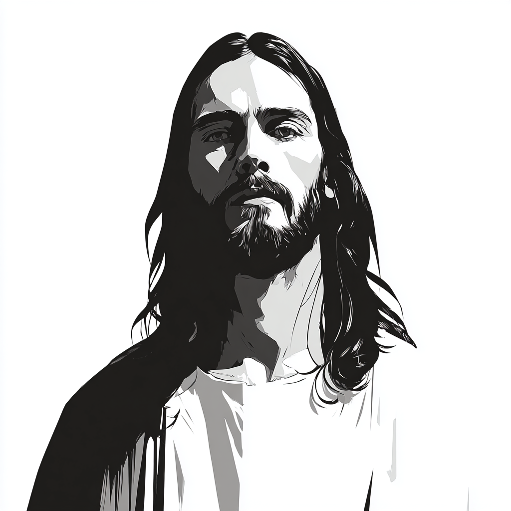 jesus black on white flat vector v 7 fe5f8968 0390 4a91 afc2 38c217944416 2