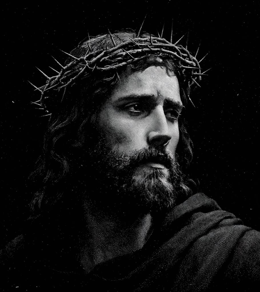 jesus christ with a crown of thorns in the style of mark ridd 7f6f2a2e ead4 46dd 9ade 7415d97723c5 2