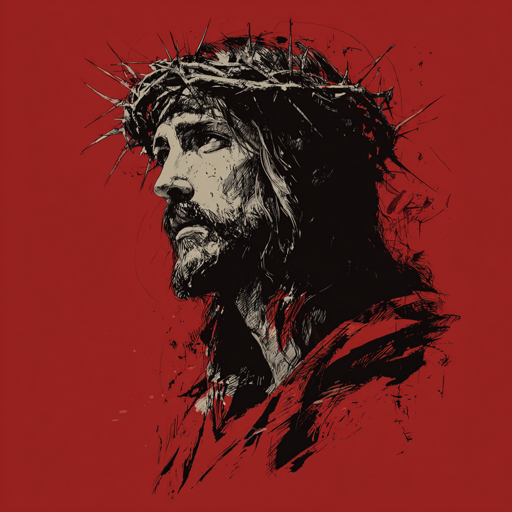 jesus with crown of thorns for a t shirt design v 7 a0c4b002 a43d 4490 9bac 3f69197deced 3