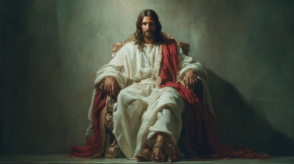 realistic full body depiction of Jesus Christ long wavy dark b4b8bb8f 2cd4 4023 8b38 262893188662 1