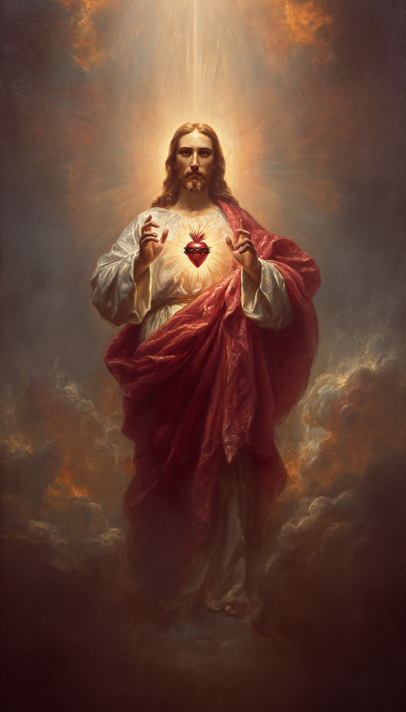 realistic photography scene of sacred heart of jesus in heave 362b09cb 6b82 4dd6 9e2f 1bd8f9ef3b07 0