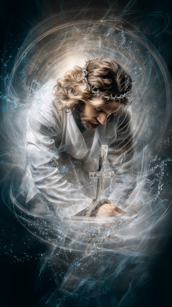 top view side kind JESUS CHRIST with a halo in an ephemeral w 7f92183d 5030 48ce 9641 3ec1d223edd7 1