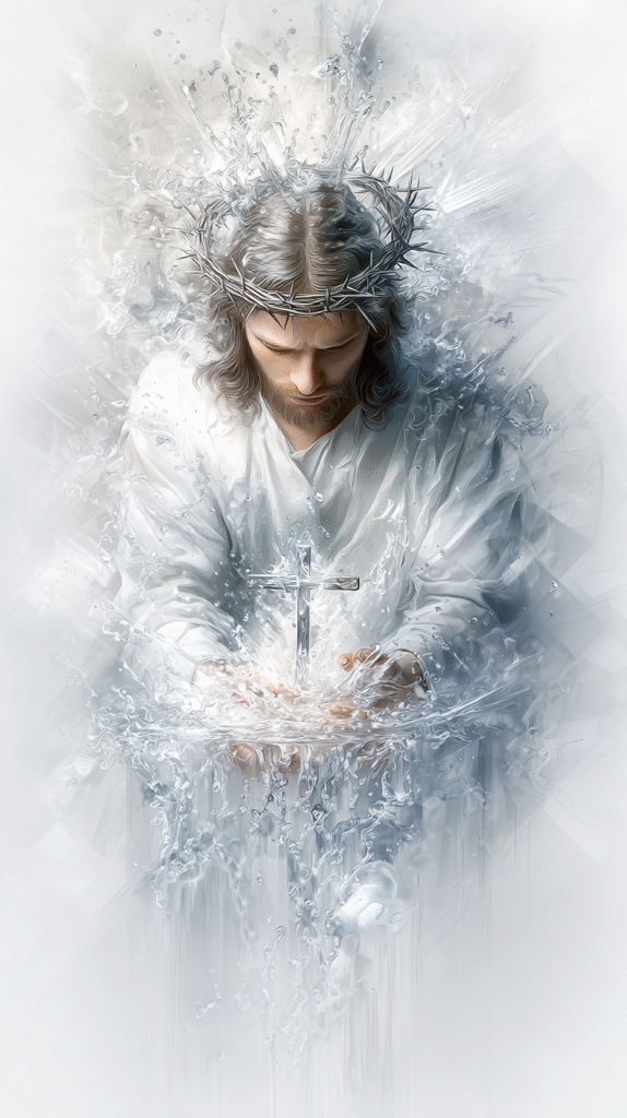 top view side kind JESUS CHRIST with a halo in an ephemeral w 7f92183d 5030 48ce 9641 3ec1d223edd7 2