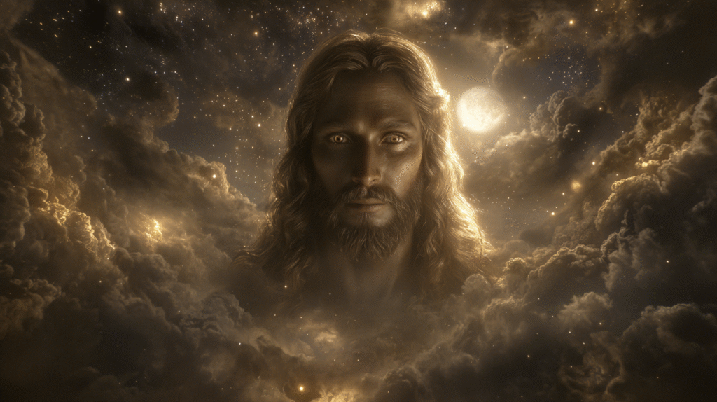 ultra realistic face of Jesus Christ appearing in the night s 91ad716d e3ee 44b1 b014 bf5b611fa168 2
