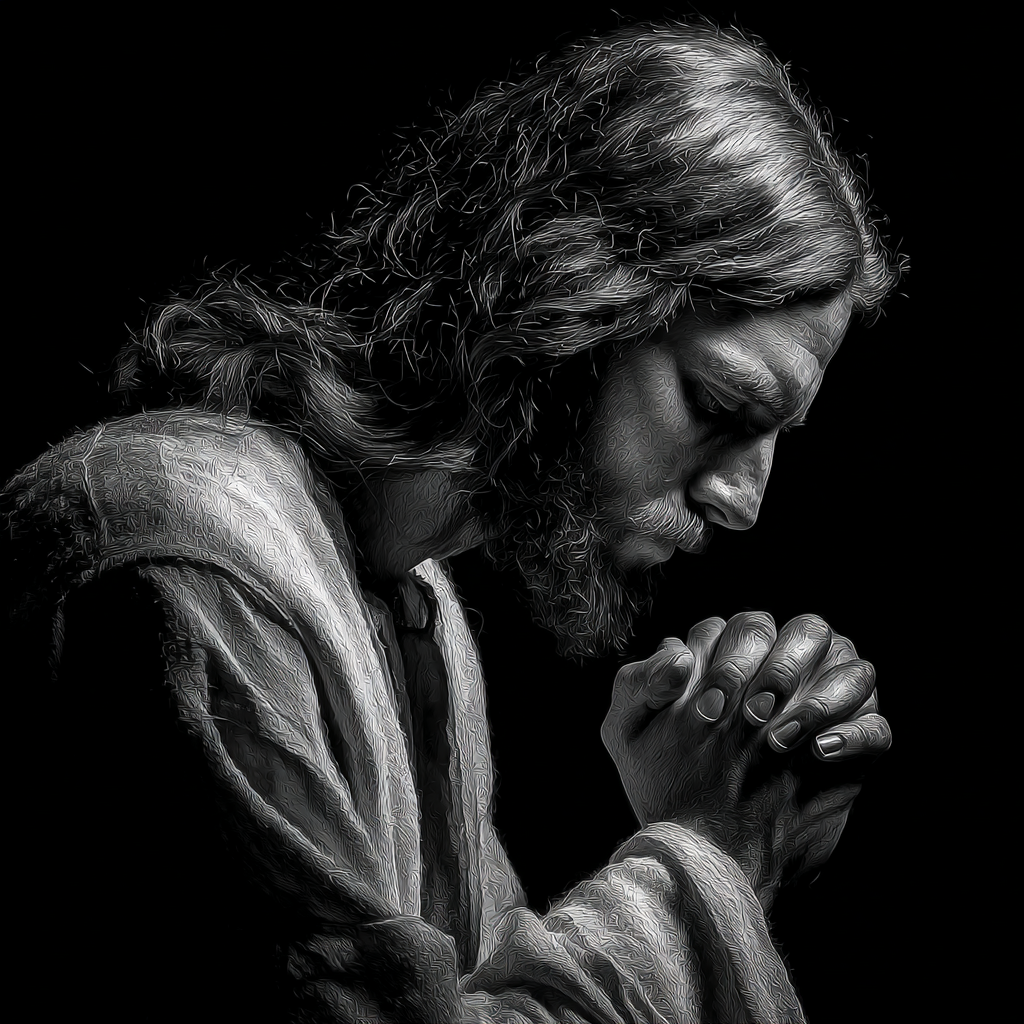 white jesus praying black background v 7 b588d3b7 f996 4ef4 976d 2850b717da86 2