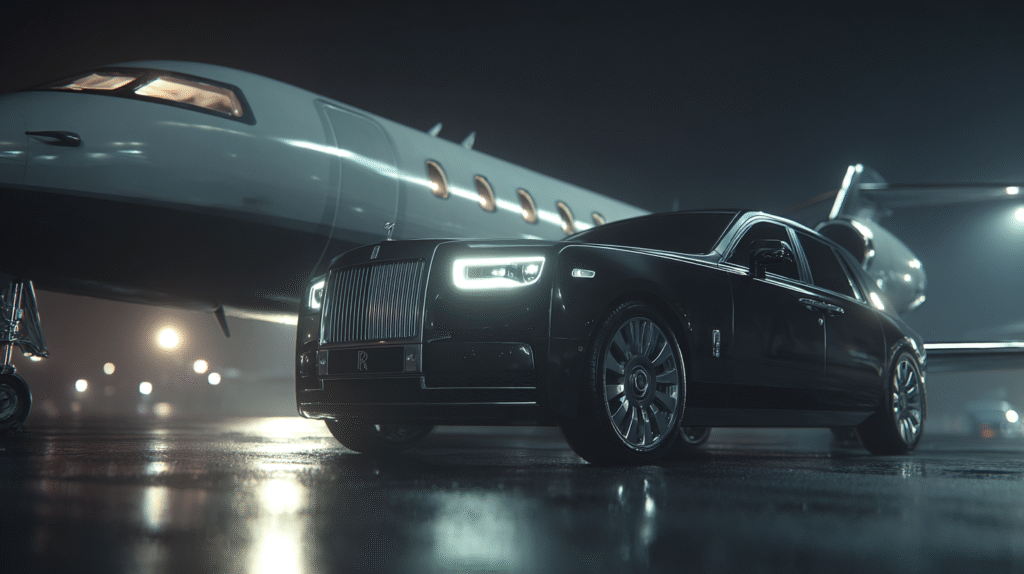 16w hyper realistic cinematic drone shot of a black rolls roy 34dead44 0686 4b6c 814f ea40f287ba54 1