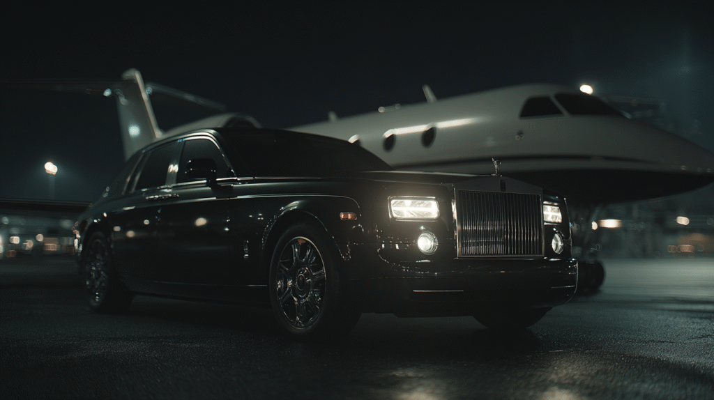 16w hyper realistic cinematic drone shot of a black rolls roy 34dead44 0686 4b6c 814f ea40f287ba54 2