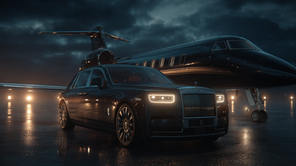 16w hyper realistic cinematic drone shot of a black rolls roy 34dead44 0686 4b6c 814f ea40f287ba54 3