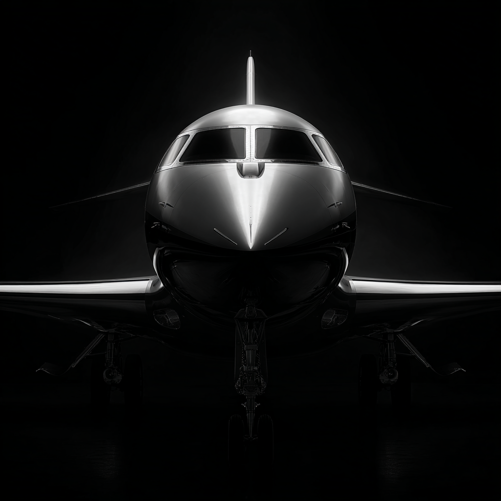 A bombardier jet front three quarter view futuristic design s 886cab32 c651 47d3 b91c 85f529abf3f6 0