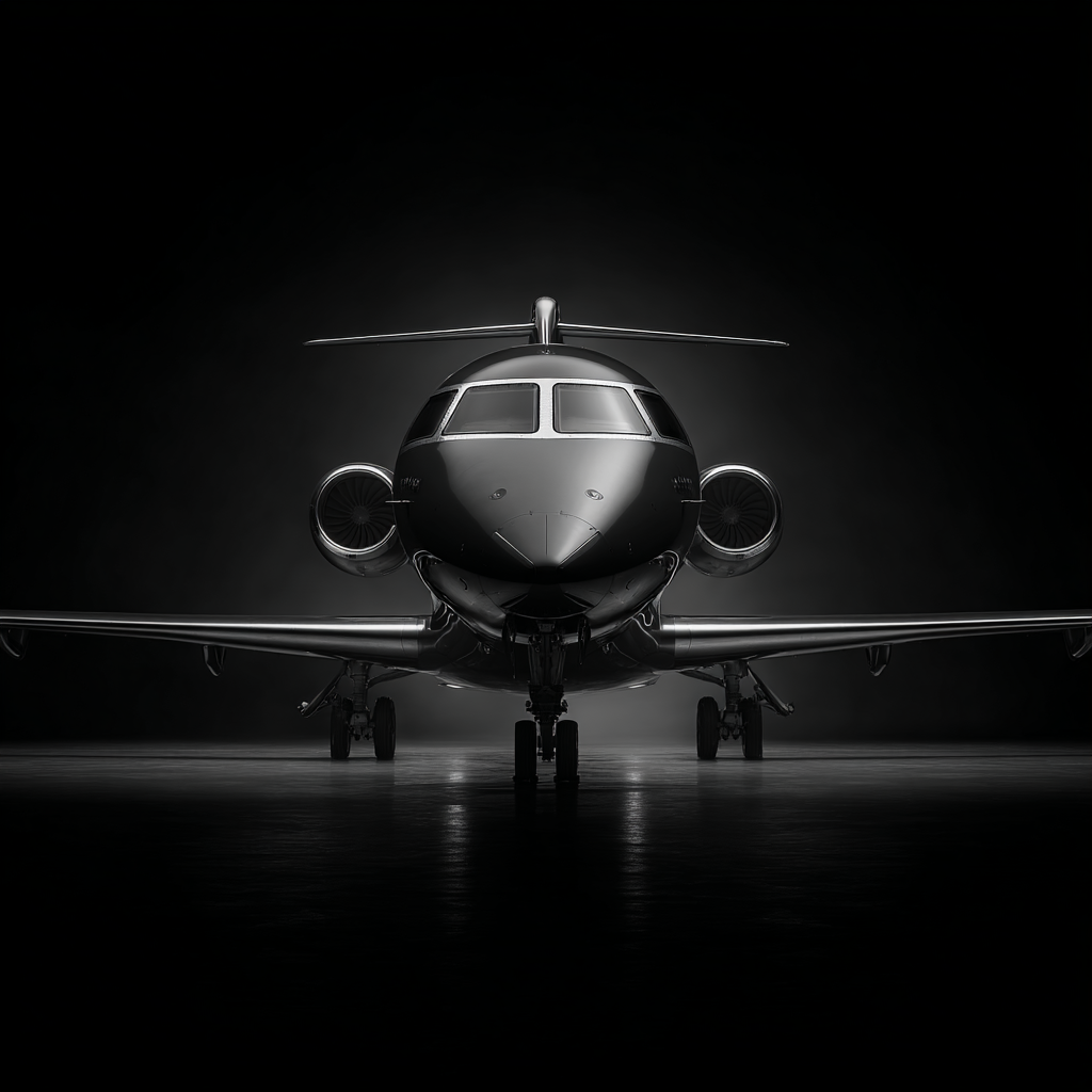 A bombardier jet front three quarter view futuristic design s 886cab32 c651 47d3 b91c 85f529abf3f6 1