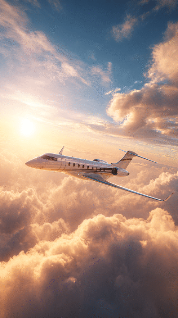 A luxurious modern private jet with a sleek futuristic design 1a3a79b4 ef85 4fa8 b030 57b56a98d77b 3