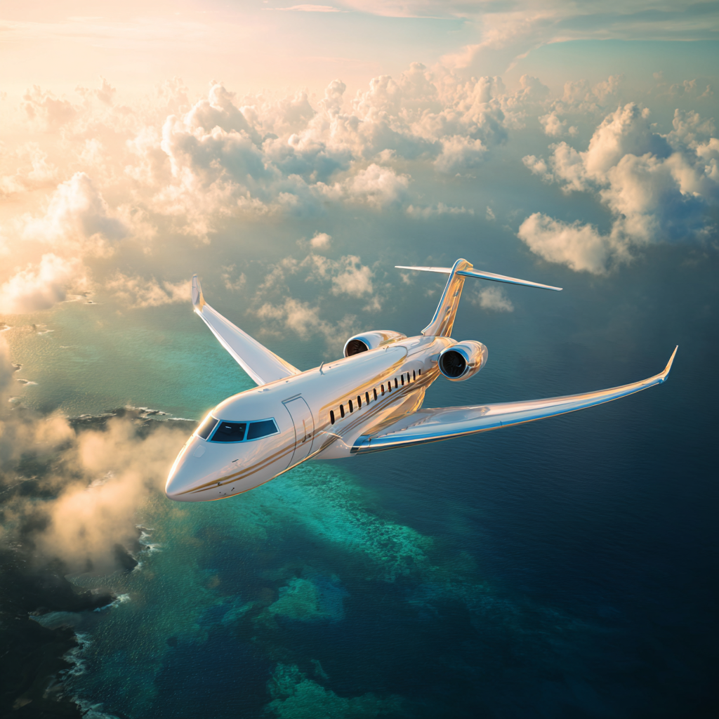 A pristine white private jet soaring elegantly polished chro 0743699d 50ba 4448 bbfa 020e4698f47b 0