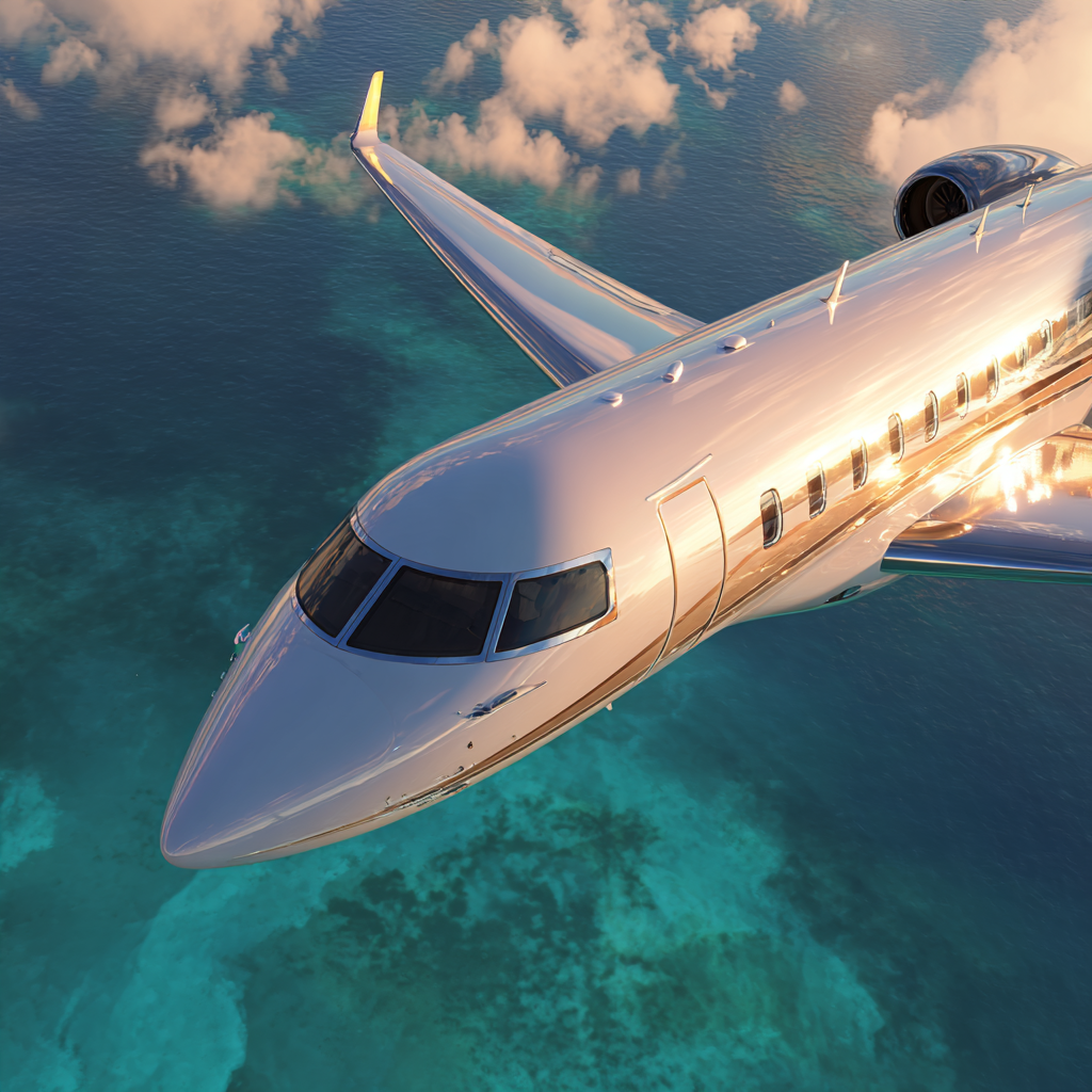 A pristine white private jet soaring elegantly polished chro 0743699d 50ba 4448 bbfa 020e4698f47b 2