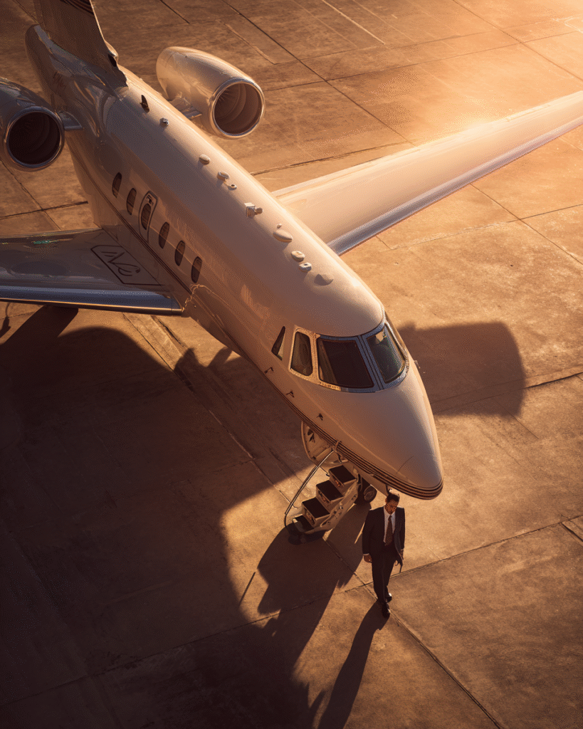 A private jet on the tarmac with its doors open and stairs le eca8f2ed 92e4 4297 9137 f5328dbaa695 1