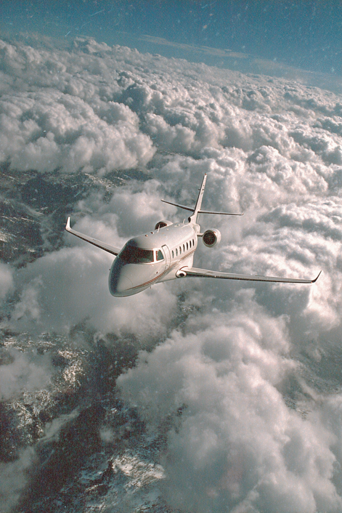 Avion Gulfstream G200 private jet en el aire volando sobre la fdd02515 034e 4fb0 bd06 cbd68b91381b 0