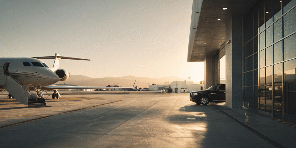 Luxury private aviation facility establishing shot empty pris ec843933 1fc5 451d a535 d7cf1ae176b9 0