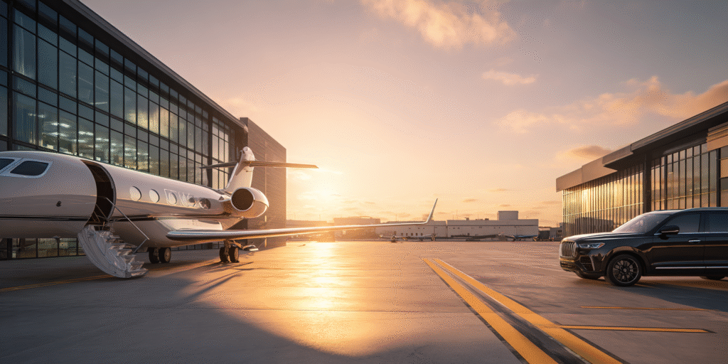 Luxury private aviation facility establishing shot empty pris ec843933 1fc5 451d a535 d7cf1ae176b9 2