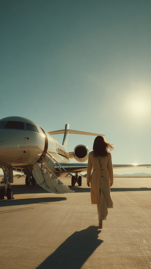 Very wide cinematic shot of a Bombardier Global 7500 private a696fdfb 1cb7 4992 a4af 28a29730cc9b 0