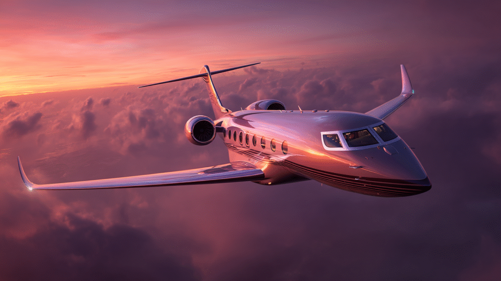 Wide aerial shot of a sleek luxurious private jet soaring gra 461271a3 d66a 430c 9c3e 7d5c8bc57d1b 0