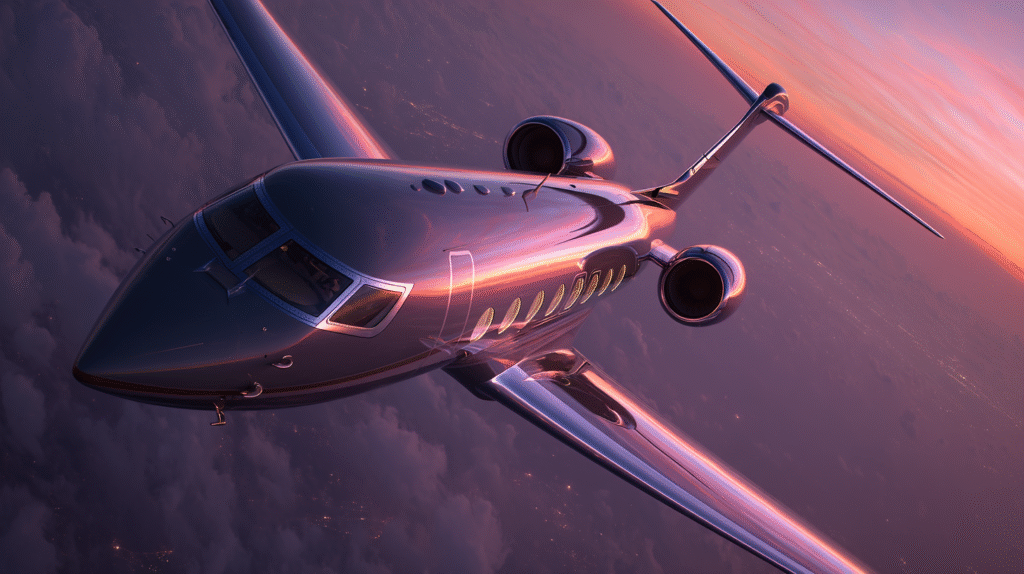 Wide aerial shot of a sleek luxurious private jet soaring gra 461271a3 d66a 430c 9c3e 7d5c8bc57d1b 2