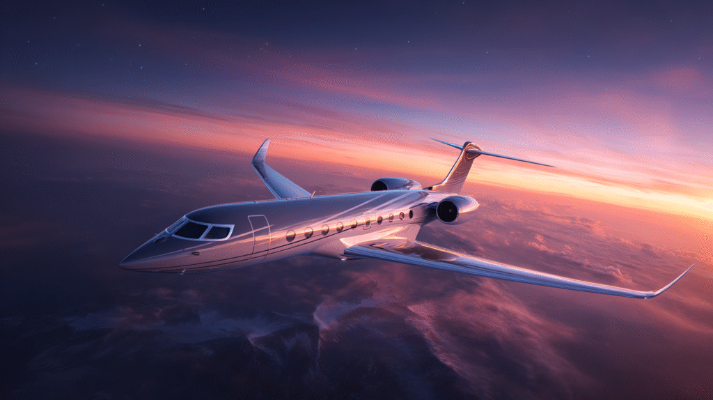 Wide aerial shot of a sleek luxurious private jet soaring gra 461271a3 d66a 430c 9c3e 7d5c8bc57d1b 3
