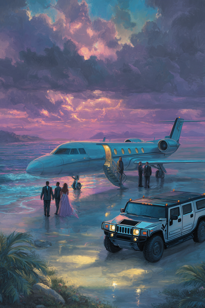 a dramatic illustration of a lear jet on the ground and a Hum 10f14655 b48f 4244 b299 fd7c06c5a5a7 3