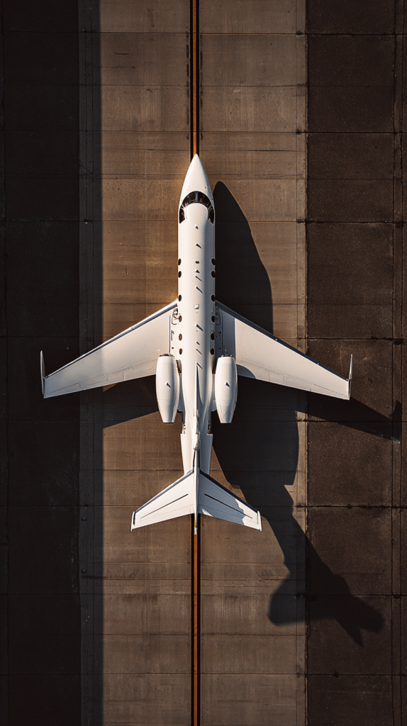 a far away shot of a private jet from above its a straight on a1edcc6e f69d 41db 9e0b 0b359fee6b77 2