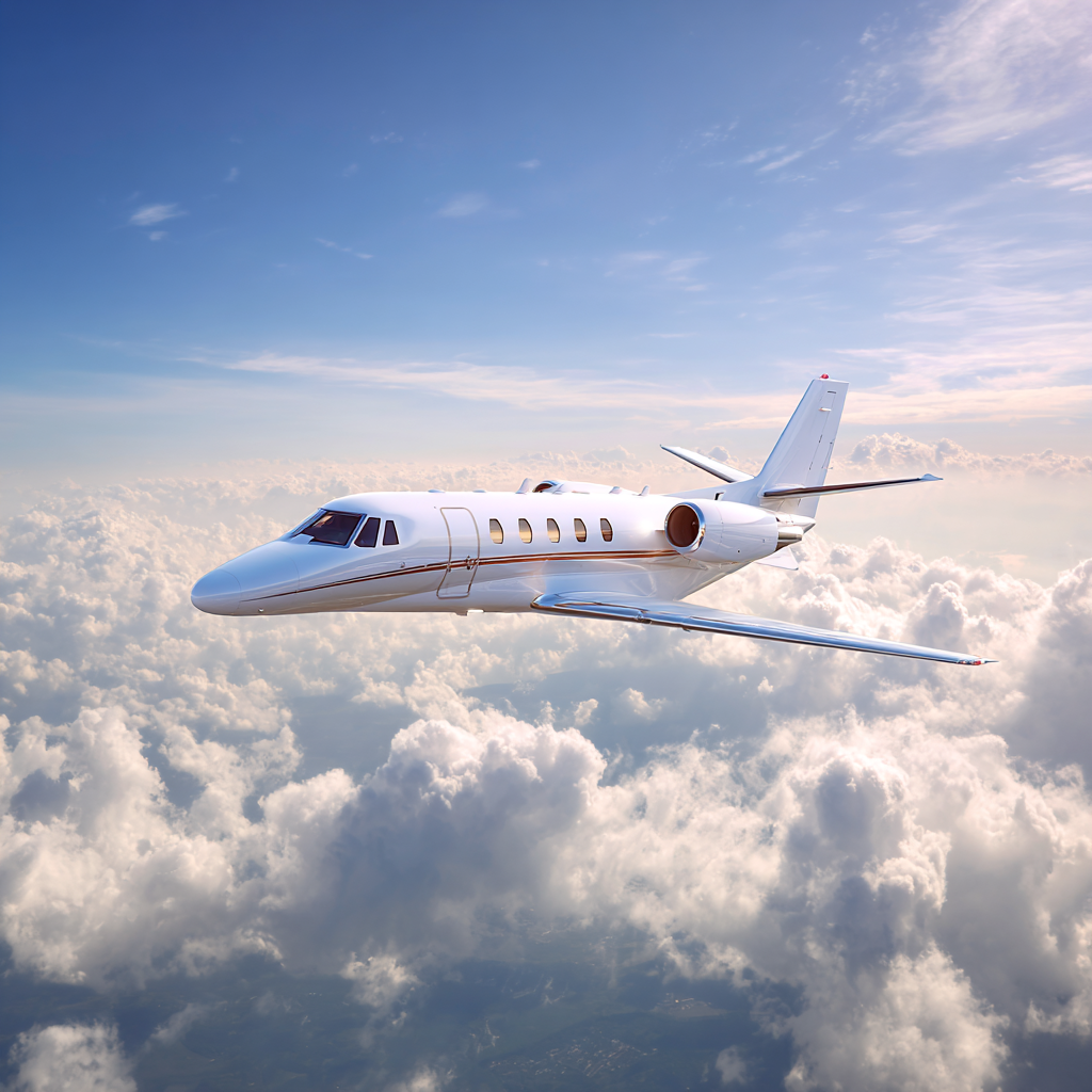 Private jet in flight - luxury charter experience