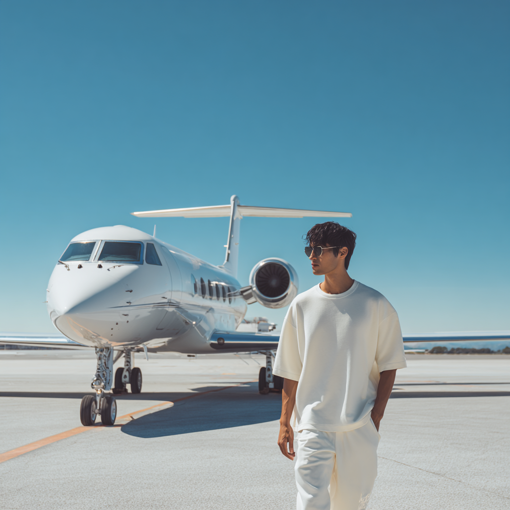 private jet on the tarmac luxurious and neutral light 1am fro bafb5d68 ad5c 416c 9fb4 48c6d32b1af5 2