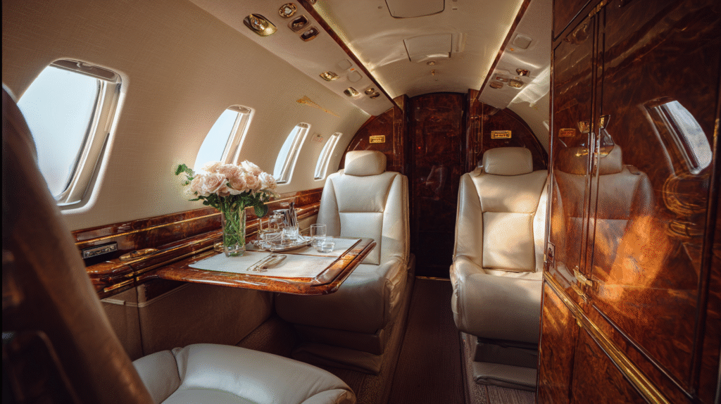 the interior of a private jet luxury proffessional photowhite bfb0b09e 9fec 4f10 943b 2651f50ced96 0