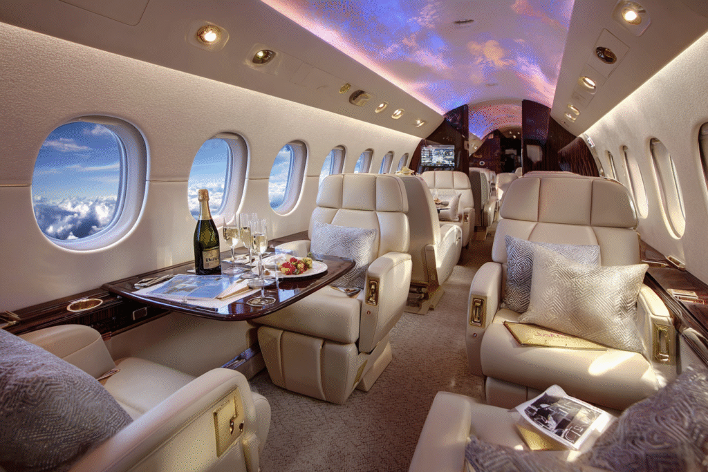 ultra luxurious private jet interior with plush cream leather 26a0d5fe cb46 4f11 bc93 5550ead61389 1