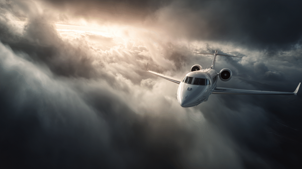 ultra realistic white private jet flying dynamically through 4d1e63e7 b45f 4592 aef2 f3e6a2404659 3